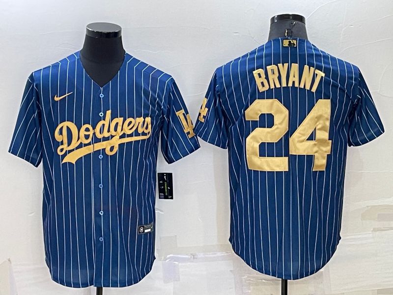 Men Los Angeles Dodgers #24 Bryant Blue Gold Throwback Nike 2022 MLB Jerseys